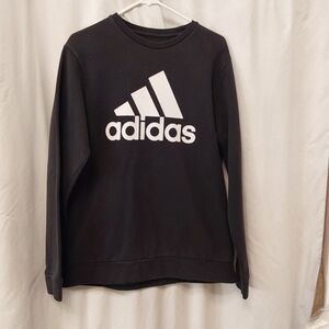 adidas Men’s Black Crewneck Sweatshirt with White Logo